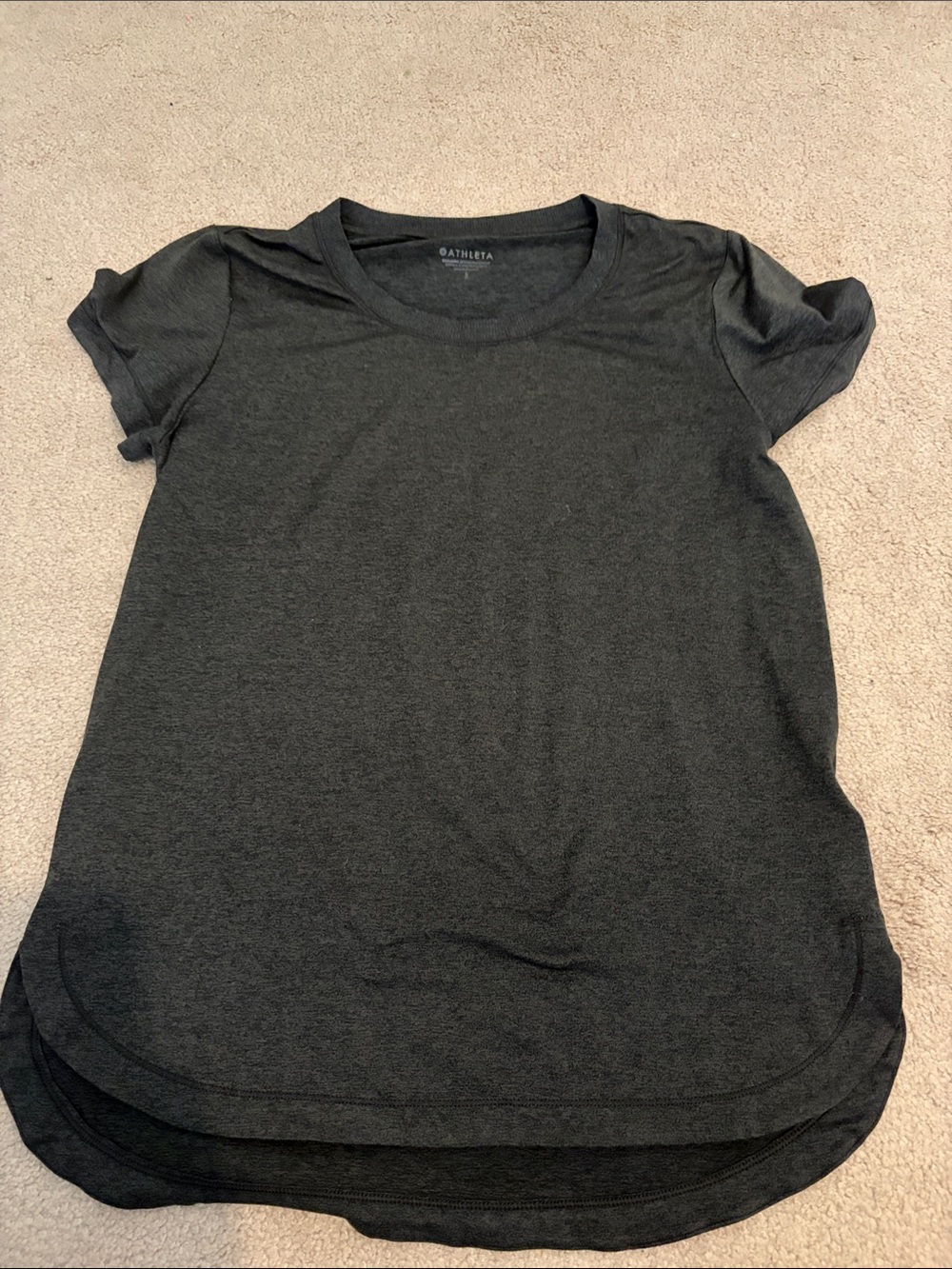 Athleta Dark Charcoal Crewneck Short Sleeve Tee